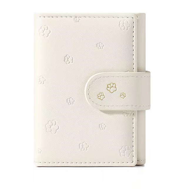 Fashion Small Paw Print Wallets Women Soft PU Leather Card Holder Purses