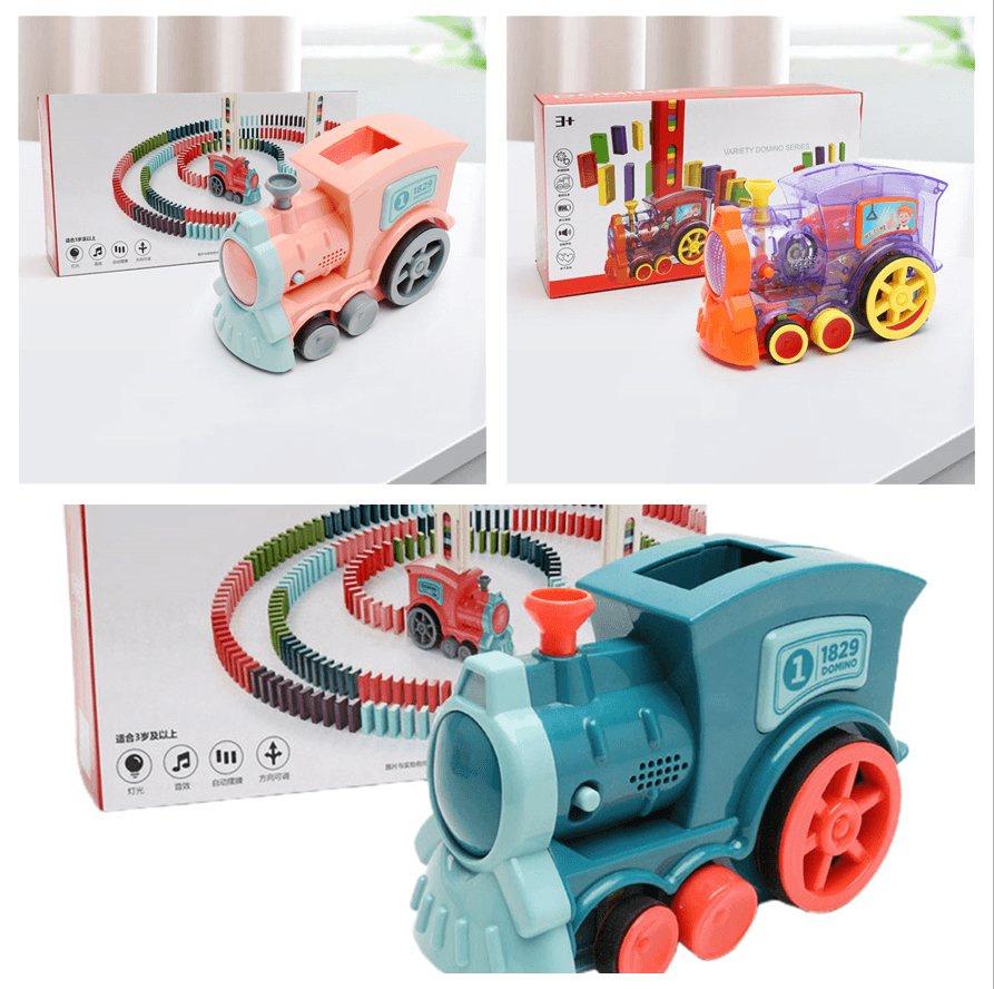 Domino Train Toys Baby Toys Car Puzzle Automatic Release Licensing Electric Building Blocks Train Toy - Nioor