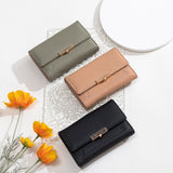 Women's Fashion Simple Three Fold Buckle Zipper Coin Purse