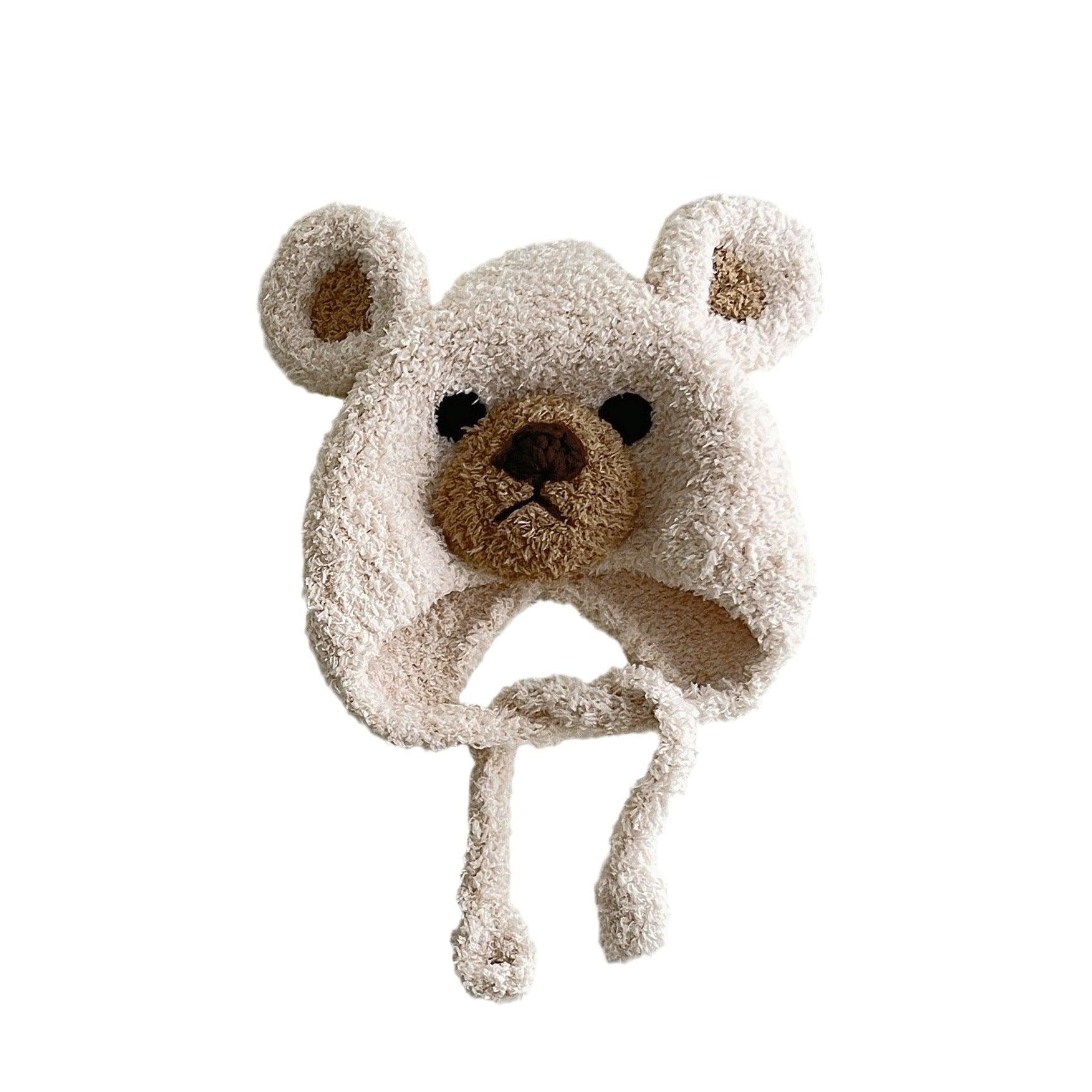 All-match Plush Bear Baby Wool Hat - Nioor