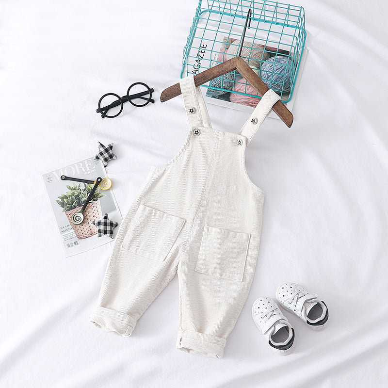 Fashion Simple Solid Color Children's Overalls