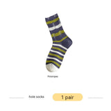 Ripped Beggar Socks Women Striped Bunching Socks - Nioor