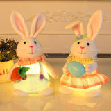 Easter Cartoon Cute Newspaper Egg Radish Luminous Rabbit Tabletop Decoration - Nioor