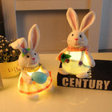 Easter Cartoon Cute Newspaper Egg Radish Luminous Rabbit Tabletop Decoration - Nioor