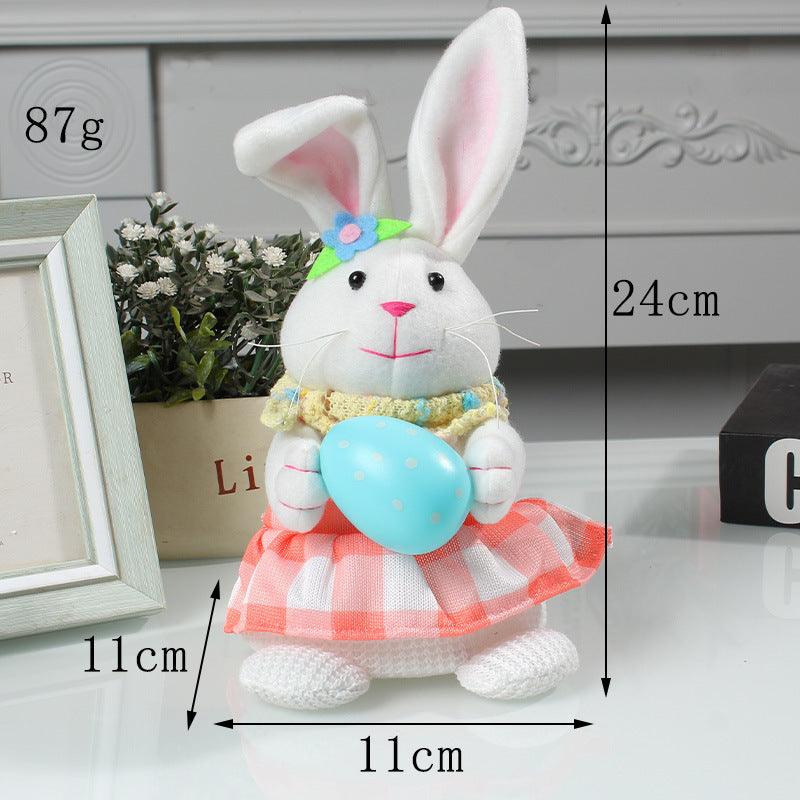 Easter Cartoon Cute Newspaper Egg Radish Luminous Rabbit Tabletop Decoration - Nioor