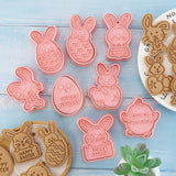 Easter Cookie Mold Cartoon Bunny Easter Egg Cookie Press - Nioor