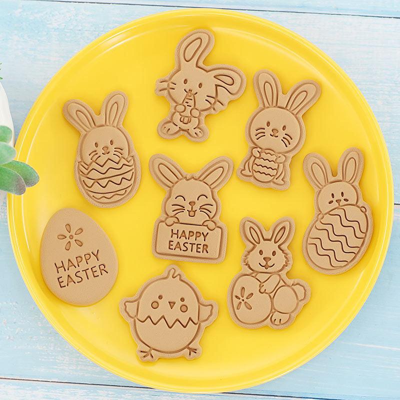 Easter Cookie Mold Cartoon Bunny Easter Egg Cookie Press - Nioor