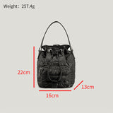 Retro Down Cotton Women's Bucket Bag Niche Nylon