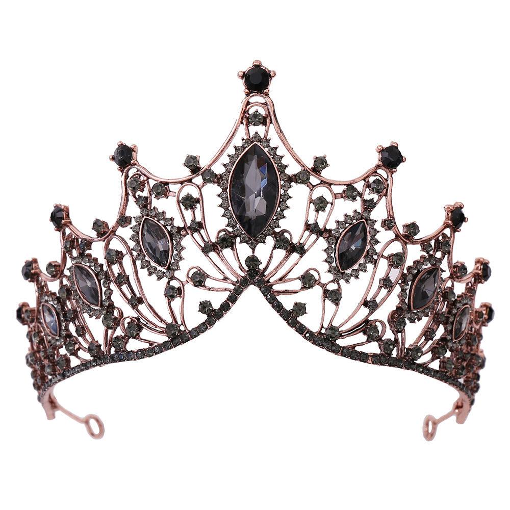 Classic Vintage Bridal Tiara Black Baroque - Nioor