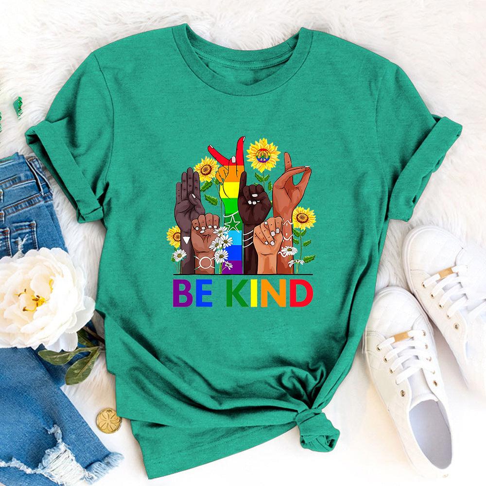 Ebay Independent Station Foreign Trade New Women's T-shirt BE KIND Casual Printing Spot Short-sleeved T-shirt Wholesale Delivery - Nioor