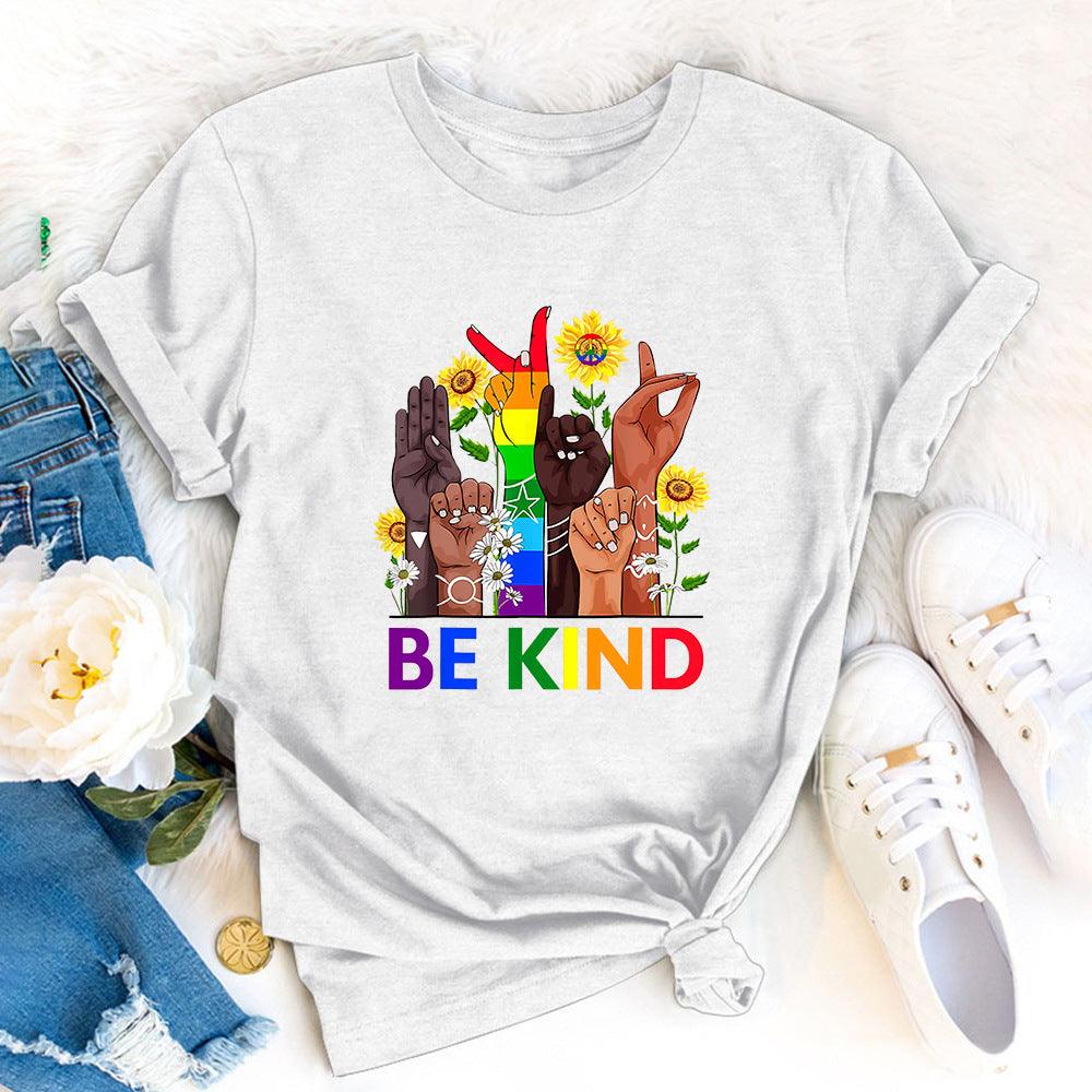 Ebay Independent Station Foreign Trade New Women's T-shirt BE KIND Casual Printing Spot Short-sleeved T-shirt Wholesale Delivery - Nioor