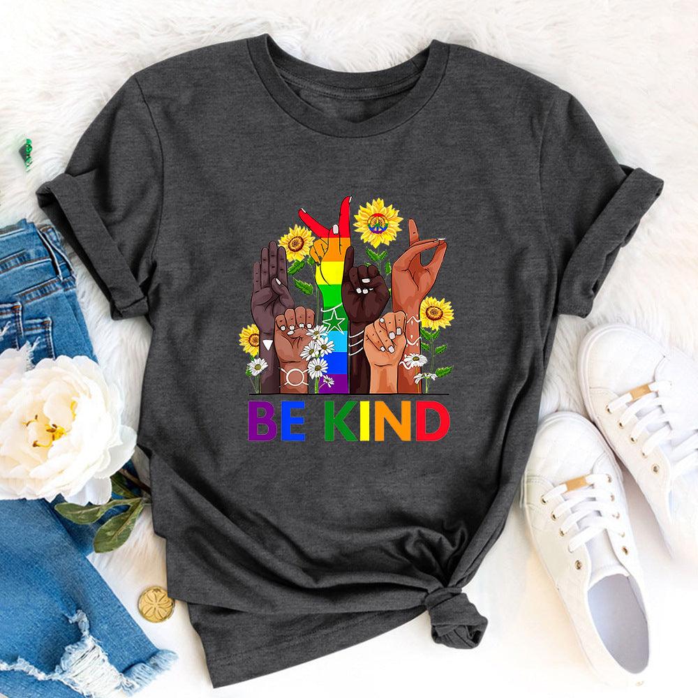 Ebay Independent Station Foreign Trade New Women's T-shirt BE KIND Casual Printing Spot Short-sleeved T-shirt Wholesale Delivery - Nioor