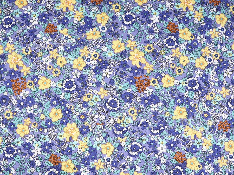 Plant Flower Small Clear Floral Twill Cotton Fabric