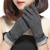 Women's Fashion Leisure Warm Bow Gloves - Nioor