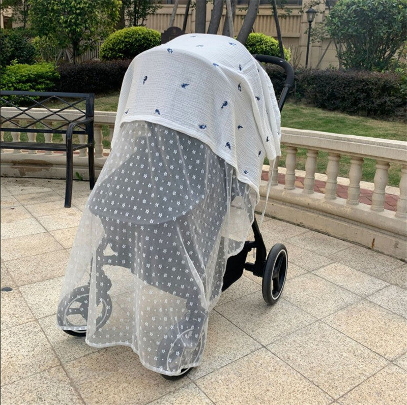 Baby Stroller Anti-mosquito Net Children's Mosquito-proof Embroidered Cover Cloth Baby Summer