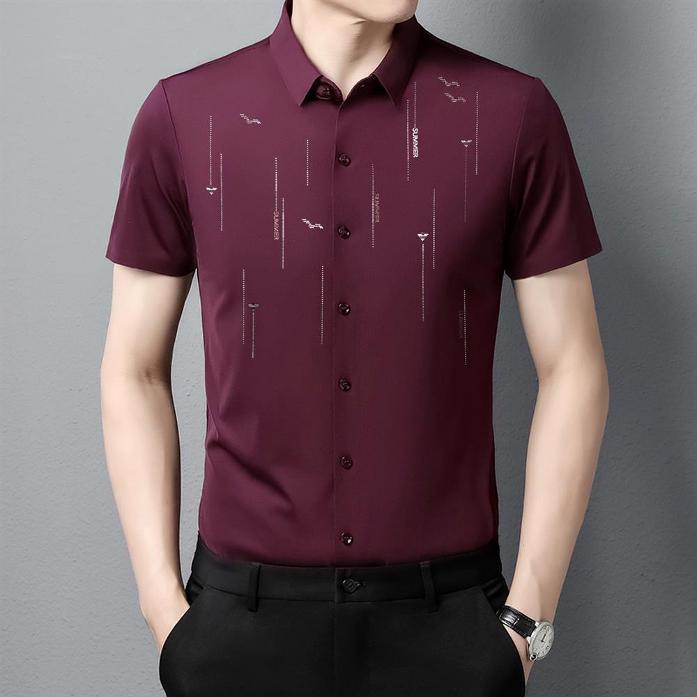 Fashion Printed Short Sleeve Shirt - Nioor