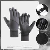 Men's And Women's Fashionable Outdoor Sports Fleece-lined Touch Screen Warm Gloves - Nioor