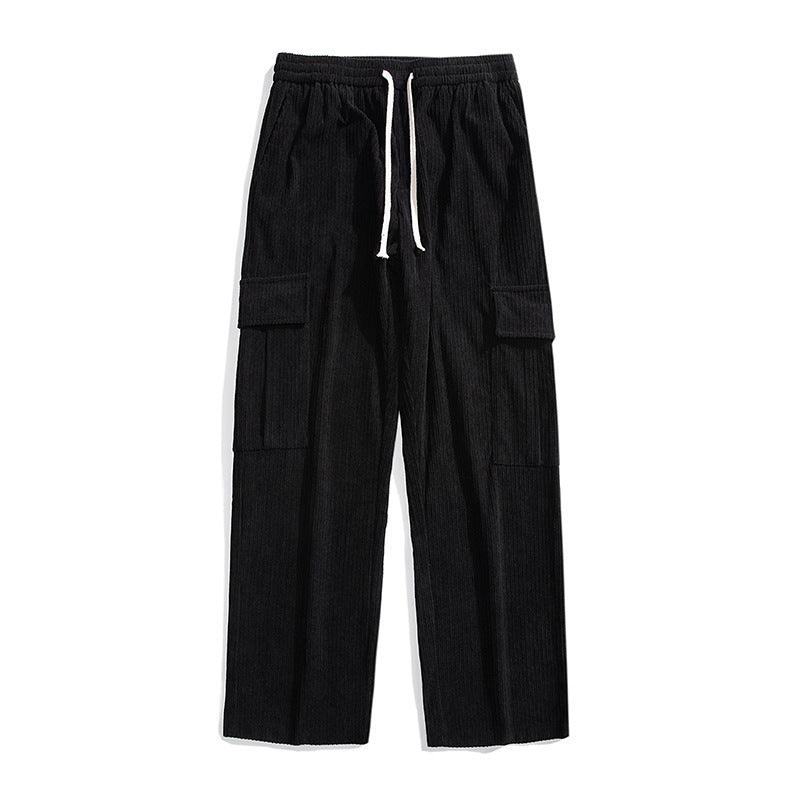 Autumn And Winter Corduroy Loose Straight Cargo Pants - Nioor