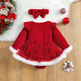 Christmas Baby Red Romper Newborn Toddler Infa