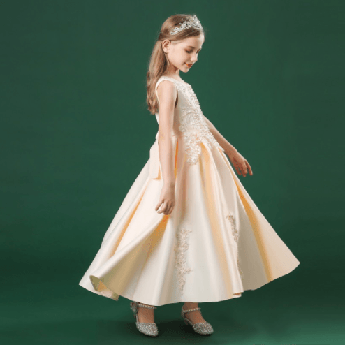 Fashion Children's Long Summer Piano Performance Costume Dress - Nioor