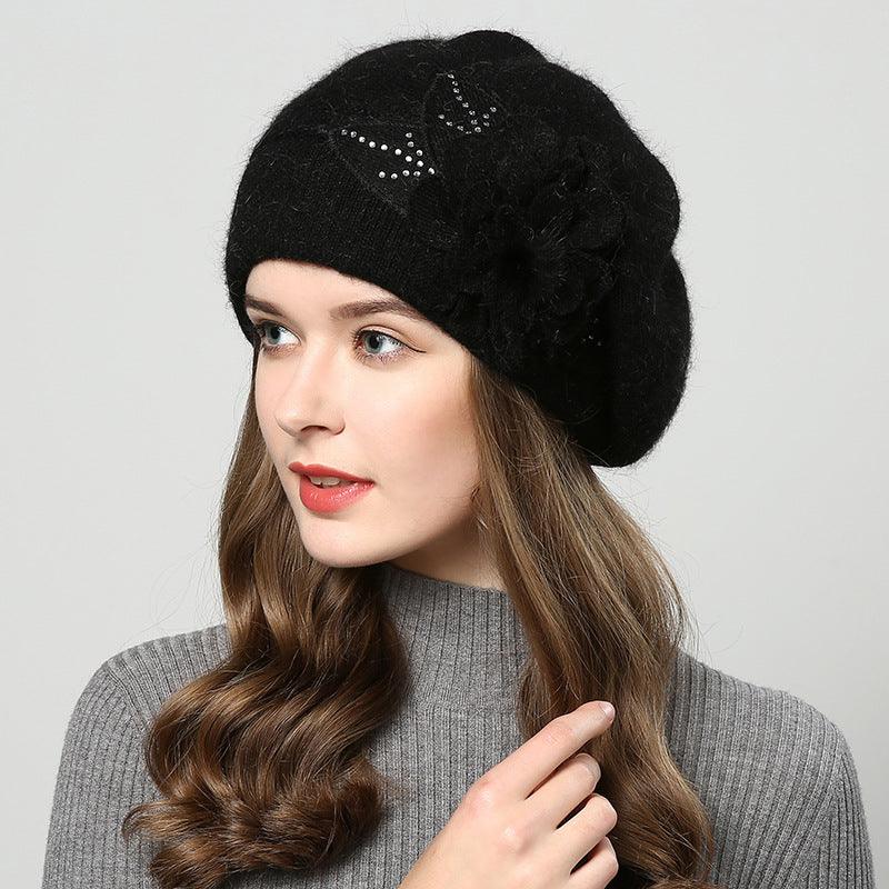 Autumn Winter All-match Rabbit Fur Knitted Woolen Cap Women - Nioor