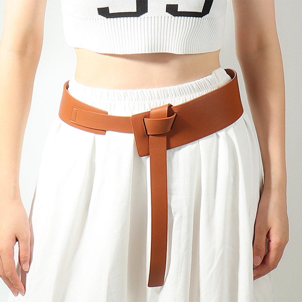 Fashion Women's Wide Belt No Punch Belt Decorative Coat Western Dress Waist Wide Belt - Nioor