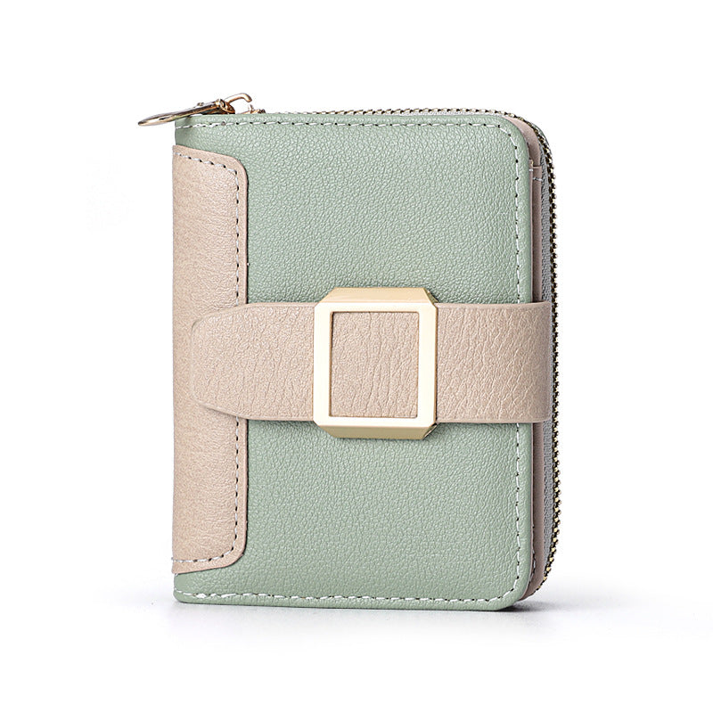 Women's Short Zipper Vertical Buckle Small Wallet