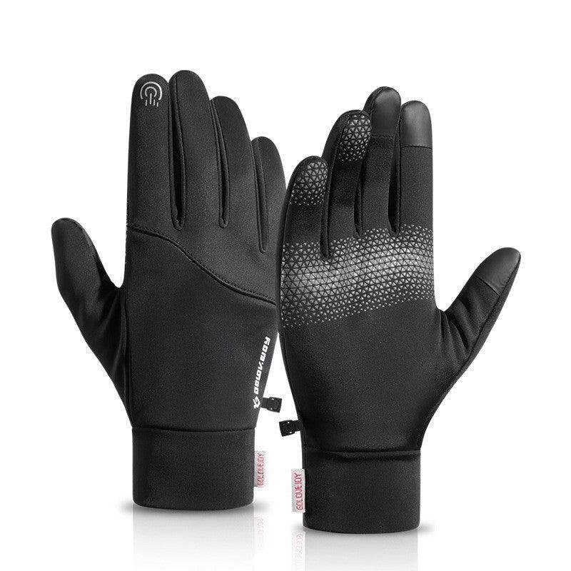 Men's Outdoor Windproof Zipper Touch Screen Gloves - Nioor