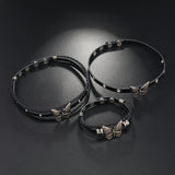 Ins New Dark Style Punk Butterfly Leather Bracelet