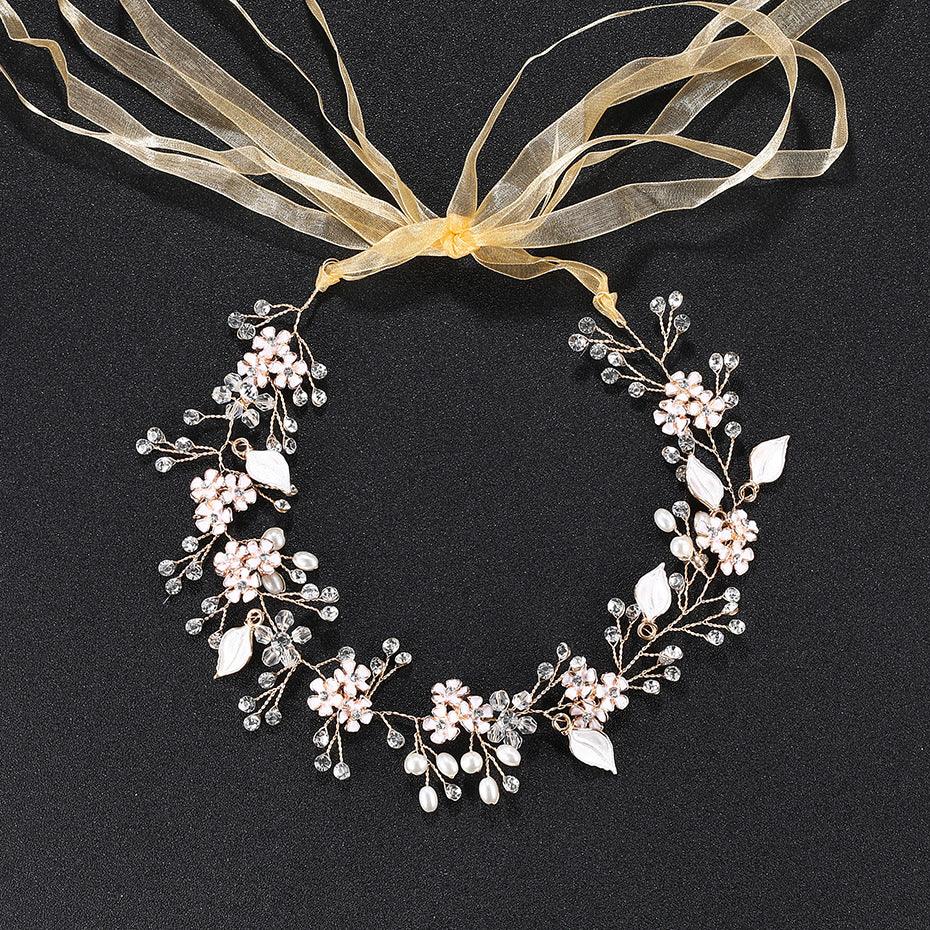 Pearl Handmade Headband Alloy Flower - Nioor