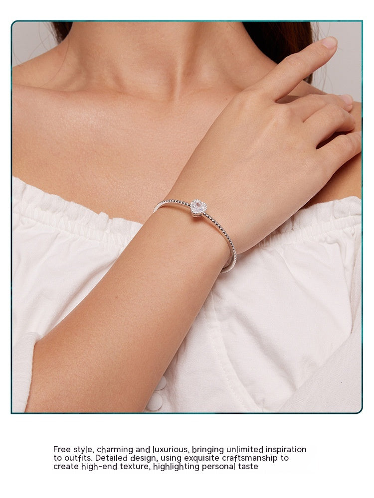 Heart-shaped S925 Sterling Silver Bracelet