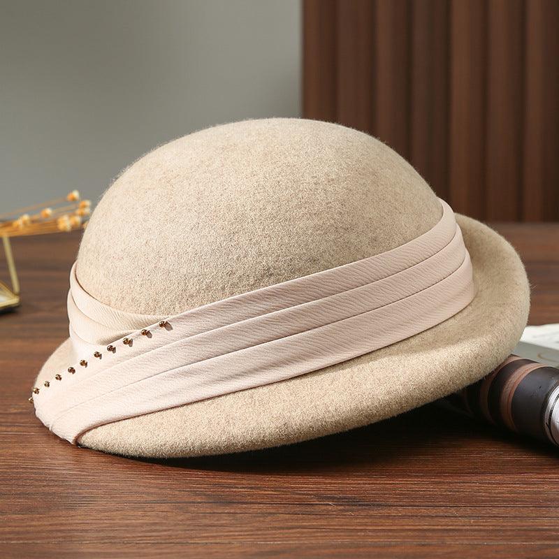 Women's Autumn And Winter Fashion All-match Face-looking Small British Wool Ptah Beret - Nioor