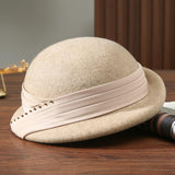 Women's Autumn And Winter Fashion All-match Face-looking Small British Wool Ptah Beret - Nioor