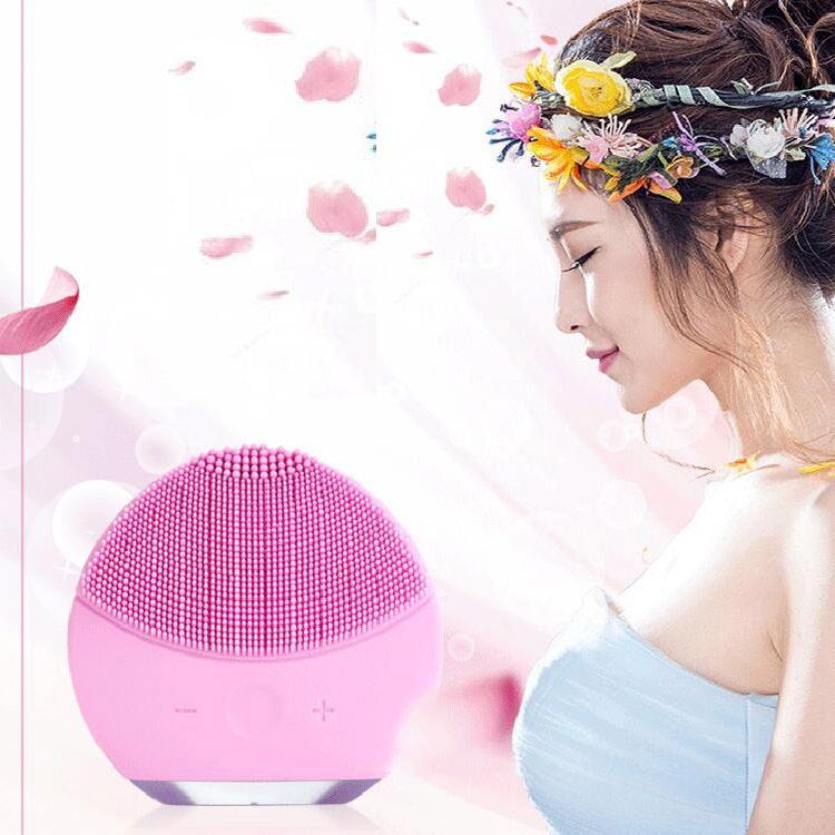 Electric Facial Cleanser, Facial Cleansing Brush, Pore Cleaner, Rechargeable Silicone Facial Cleanser, Electric Facial Cleansing Brush, Beauty Instrument - Nioor