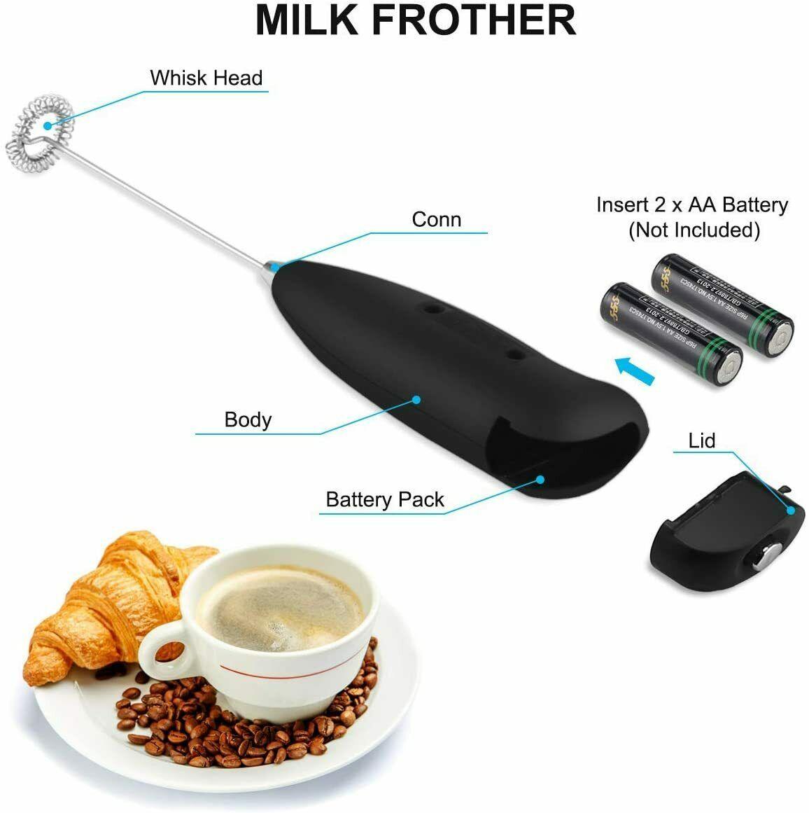 Electric Milk Frother Drink Foamer Whisk Mixer Stirrer Coffee Eggbeater Kitchen - Nioor