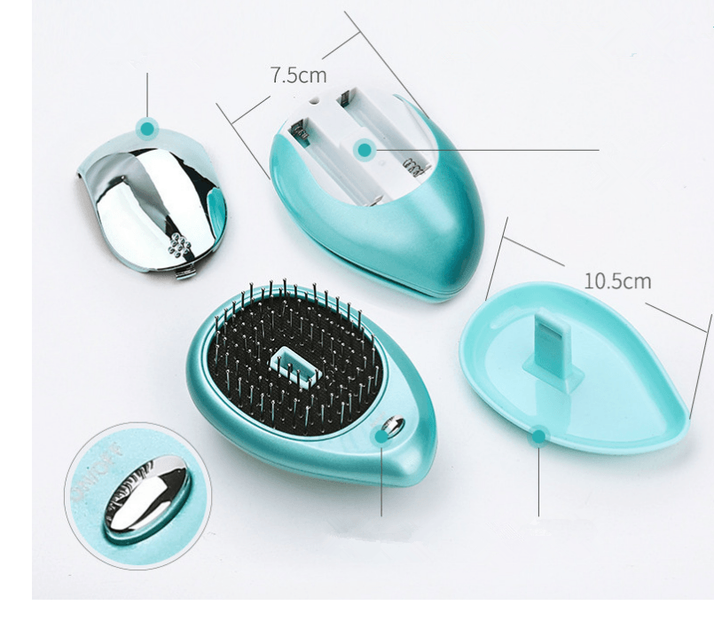 Electric Sound Wave Vibration Magnetic Massage Comb Portable Negative Ion Hair Comb - Nioor