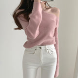 Elegant And Slim Skinny Long Sleeve Sweater - Nioor