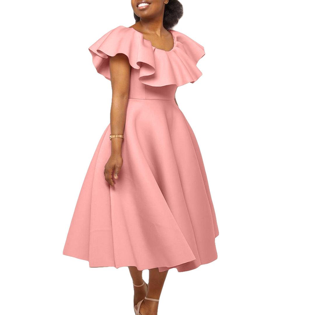 Elegant Ruffle Large Dress - Nioor