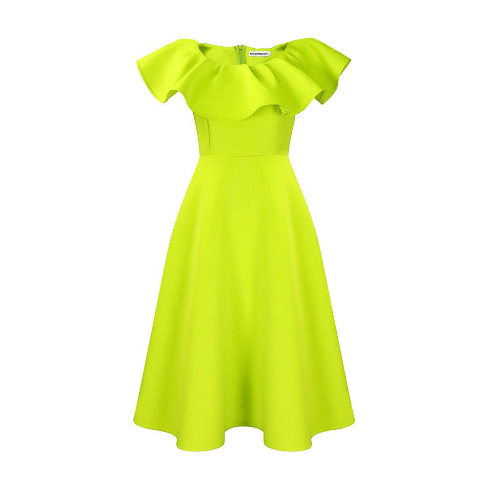 Elegant Ruffle Large Dress - Nioor