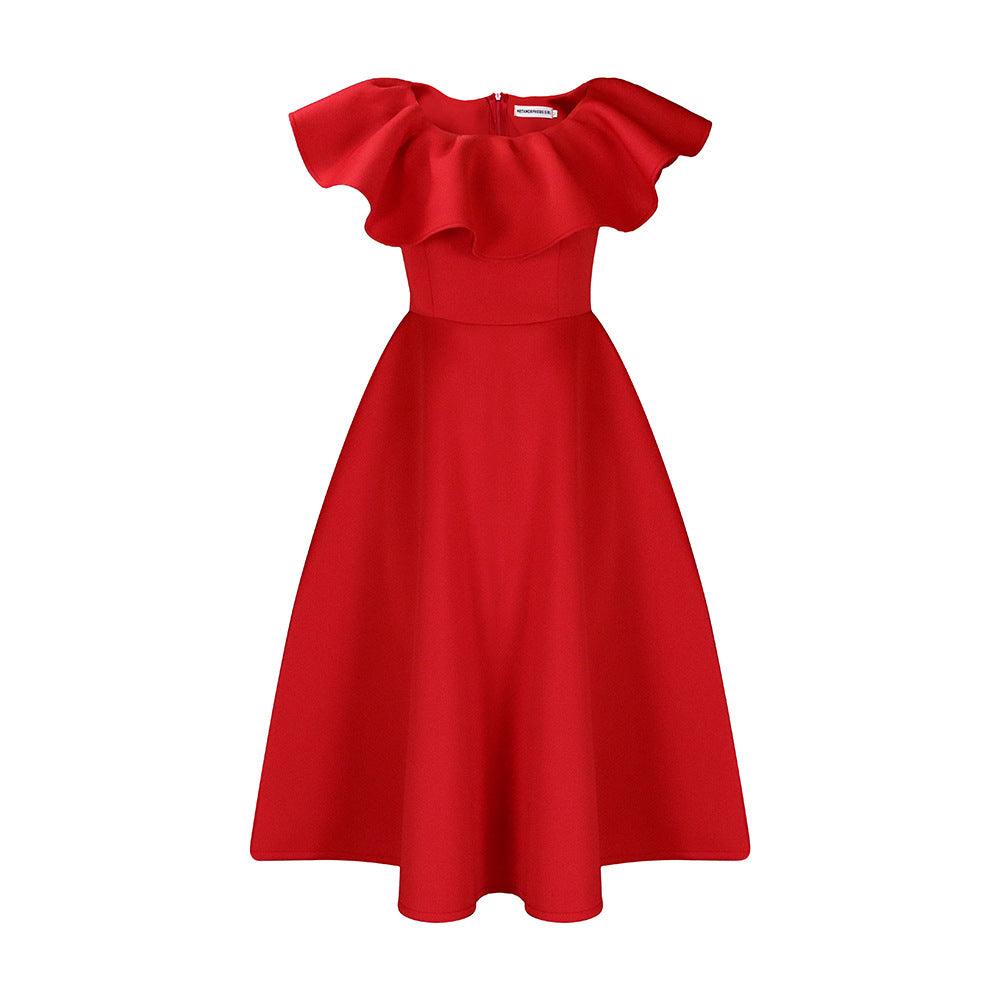 Elegant Ruffle Large Dress - Nioor