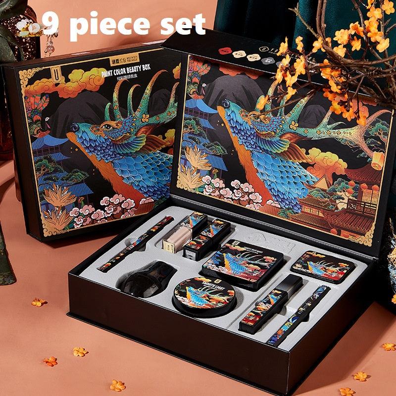 Elk Makeup Nine-piece Set Makeup Powder Air Cushion BB Cream Lipstick Affordable Makeup Set - Nioor