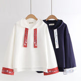 Embroidery Hooded Solid Color Hoodie For Women - Nioor