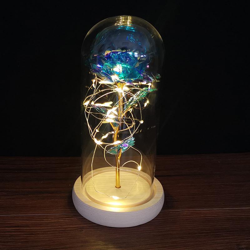 Enchanted Forever Rose Flower in Glass LED Light Christmas Decoration - Nioor