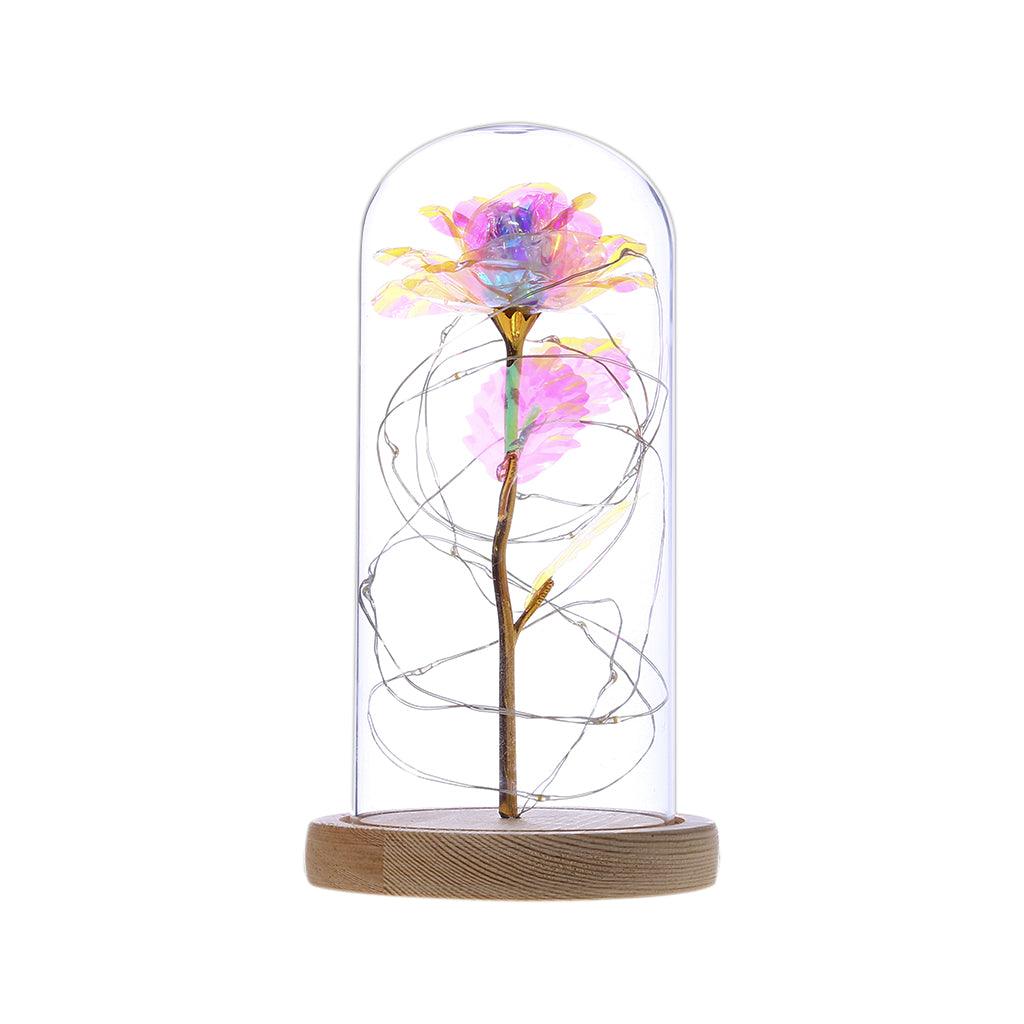 Enchanted Forever Rose Flower in Glass LED Light Christmas Decoration - Nioor