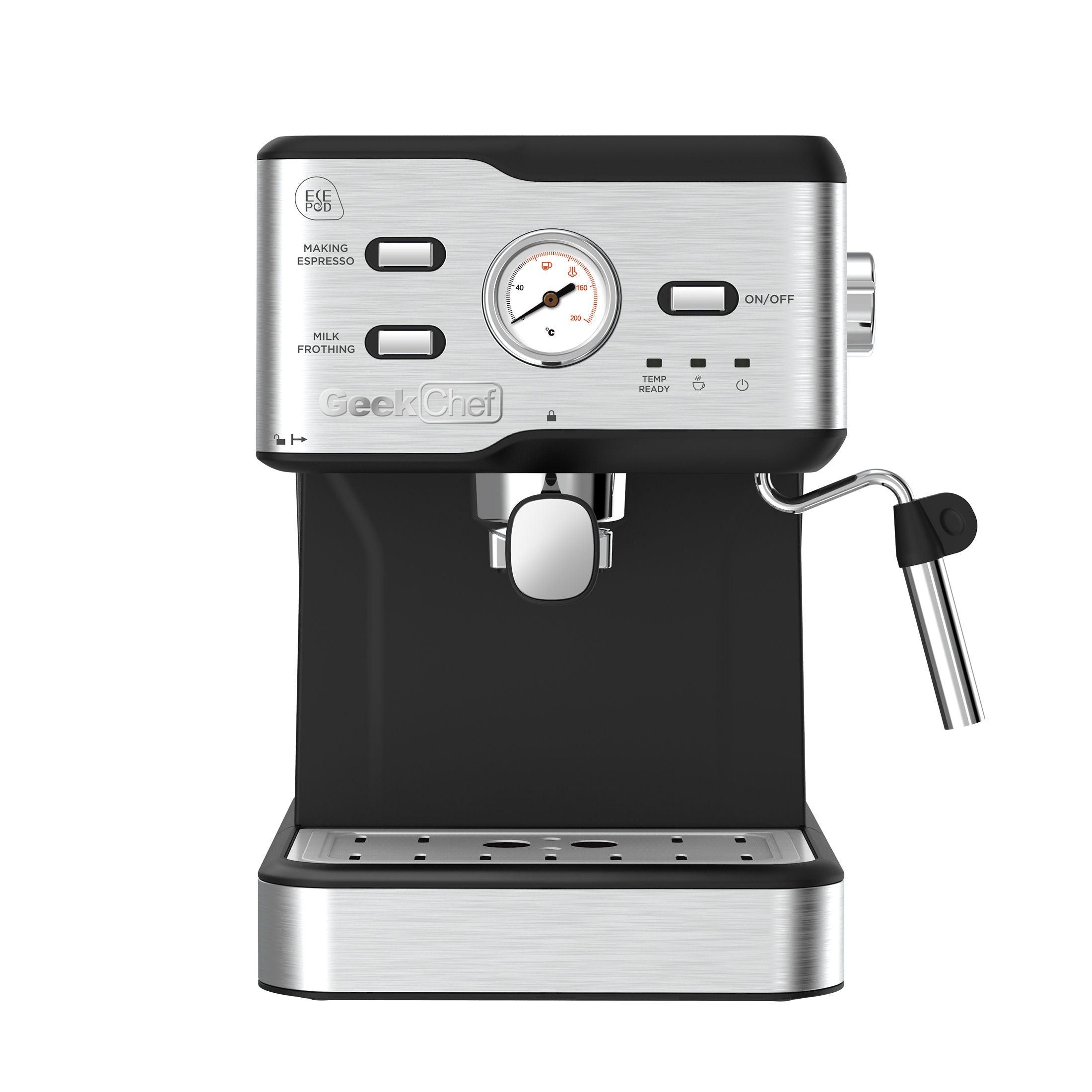 Espresso Machine 20 Bar Pressure Cappuccino Latte Maker Coffee Machine With ESE POD Filter&Milk Frother Steam Wand&thermometer, 1.5L Water Tank, Stainless Steel Espresso Ban On Amazon - Nioor