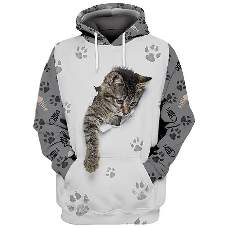 Europe And America Cat Dog And Cow Men's Casual 3d Digital Sweater - Nioor