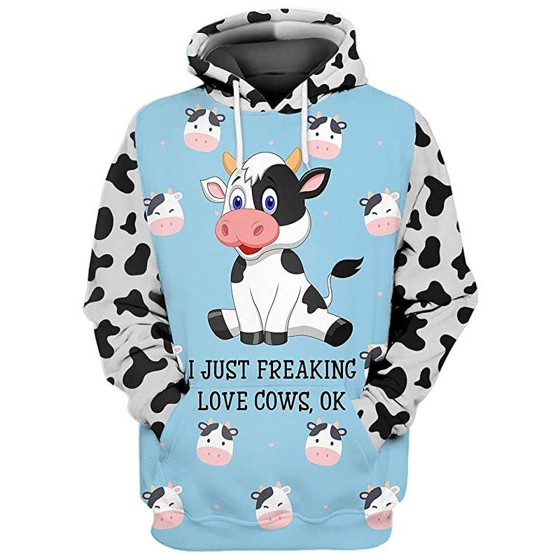 Europe And America Cat Dog And Cow Men's Casual 3d Digital Sweater - Nioor