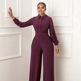 Europe And America Solid Color Casual Women's Jumpsuit - Nioor