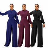 Europe And America Solid Color Casual Women's Jumpsuit - Nioor