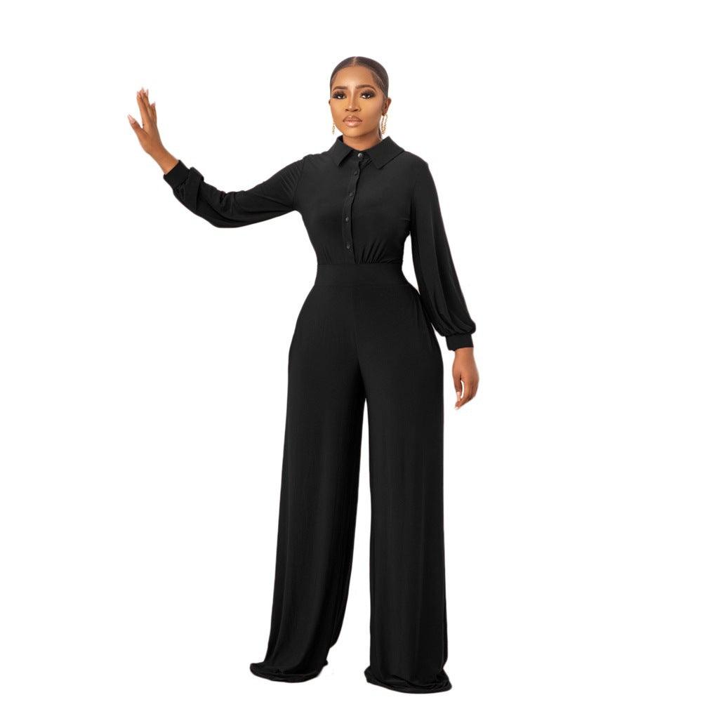 Europe And America Solid Color Casual Women's Jumpsuit - Nioor